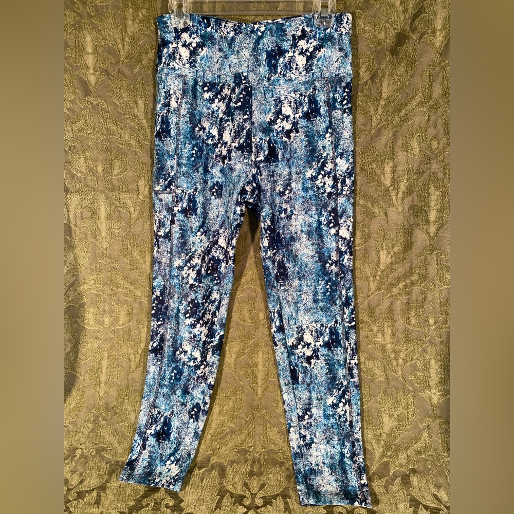 Blue print leggings by Bally Fitness